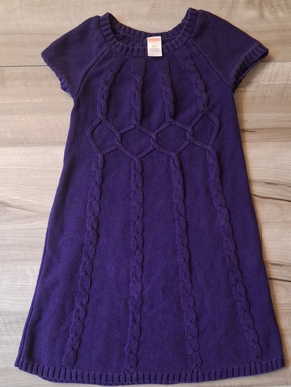 Gymboree Purple Cable-Knit Short Sleeve Dress Preppy Size 8 (L)